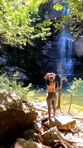 Beautiful girl relaxing in a waterfall in the forest 💦 #nature #relaxing #bushcraft #camping #viraltiktok #usa_tiktok 