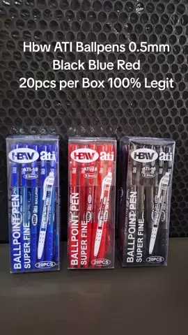Hbw ATI Ballpen Ballpens 0.5mm 20pcs per box Ball Pen Black, Blue, Red 100% Legit -  1 Box #hbw #ati #ballpen #ballpens #0_5mm #20pcs #pen #pens #black #blue #red #legit #fyp #foryourepage 
