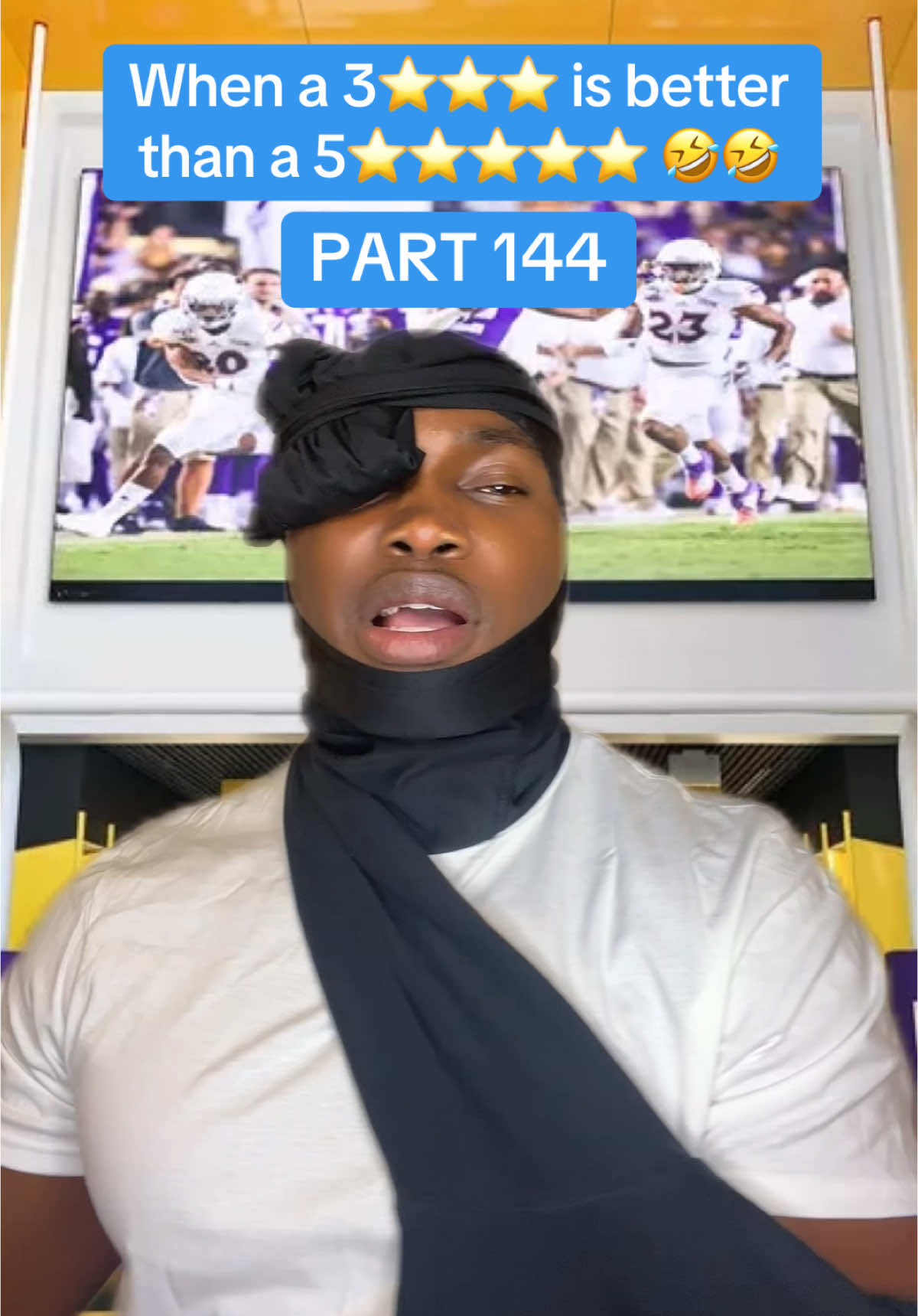 Replying to @530._gurshaun When a 3⭐️⭐️⭐️ is better than a 5⭐️⭐️⭐️⭐️⭐️ 🤣🤣 #football #footballtiktok #thaddboii #darrell #darrellkummingtons #3starvs5star #lsu #lsufootball #jacksonblaziken #hesback #3star5staranthem 