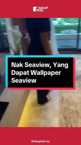 Tapi nampak real kan seaview diaaa 🥲 #fyp #viral #wallpaper #seaview #alamak #salah #apartment #window #tingkap 