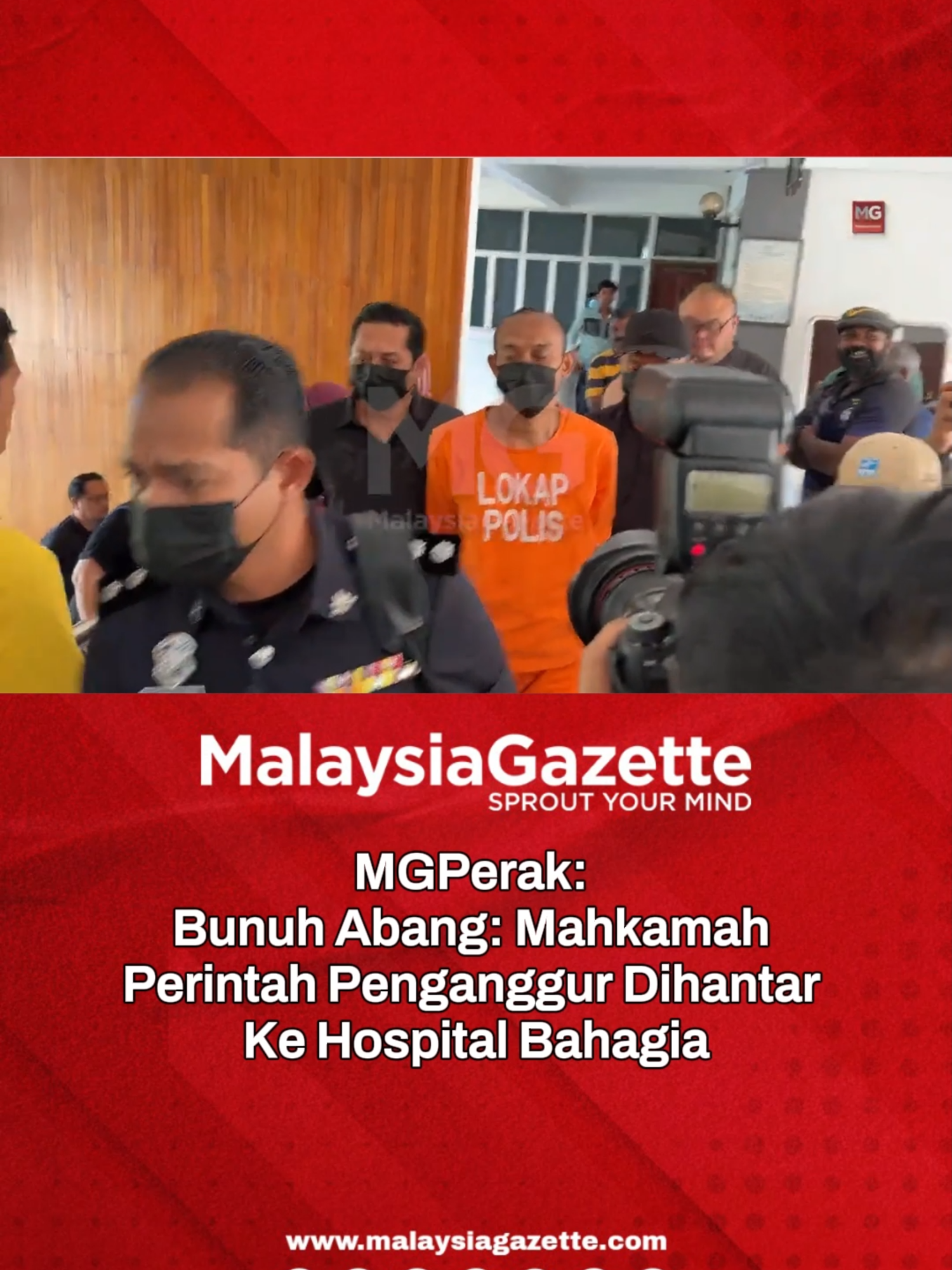 MANJUNG – Seorang penganggur yang didakwa membunuh abang kandungnya bulan lalu diperintahkan Mahkamah Majistret Seri Manjung, pada Selasa untuk dirujuk ke Hospital Bahagia di Ulu Kinta, Ipoh. Majistret Majistret Fakhrul Razzi Abd Hamid membuat keputusan itu terhadap, Mohd Khairul Hadafi Mohd Taib, 40, mengikut Seksyen 342 Kanun Prosedur Jenayah berikutan keadaan mental tertuduh tidak stabil. - MGPerak #malaysiagazetteperak #MGPerak