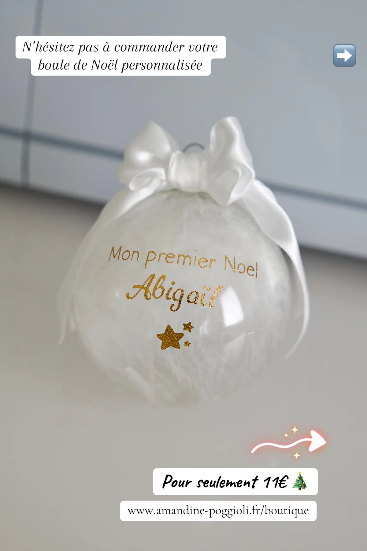 RDV sur mon site pour personnaliser votre boule de Noël  🎄✨  https://amandine-poggioli.fr/boutique ##noel##christmas##ideecadeau##faitmain##bouledenoel##foryou##pourtoii##fyp