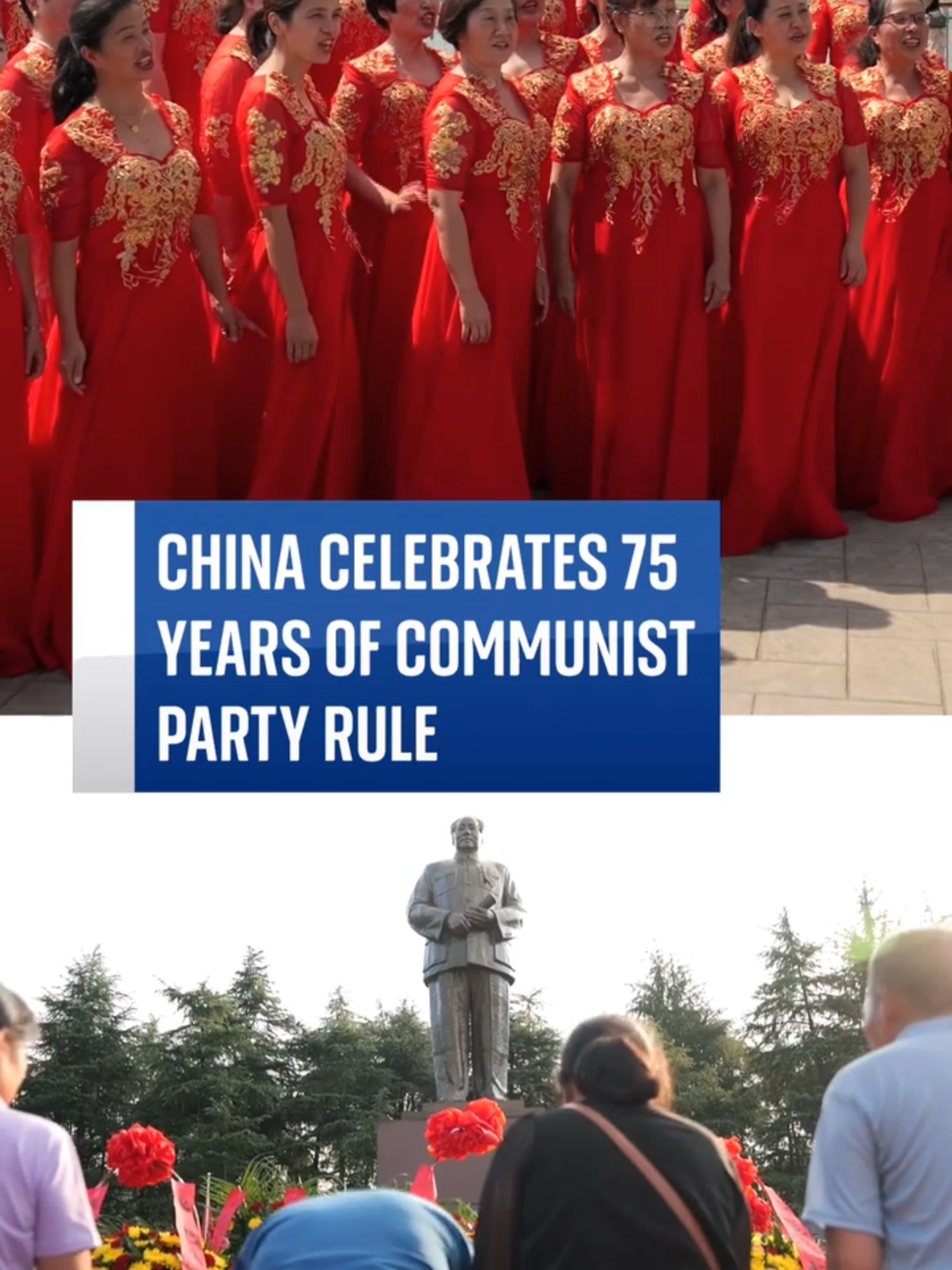 To mark the anniversary of the founding of the People's Republic of China, many people laid flowers and cigarettes at a statue of Chairman Mao in Hunan.  But, despite building the world's second-largest economy, China is facing significant challenges. #china #commmunistparty