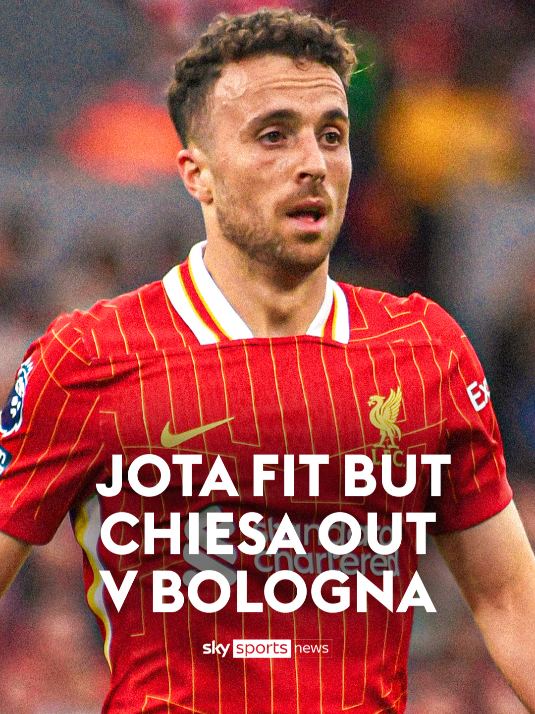 Liverpool boss Arne Slot says Diogo Jota should be fit to face Bologna but Federico Chiesa will miss the match. #lfc #liverpool #soccertiktok