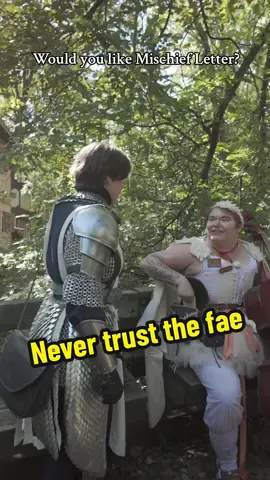 This is why you never trust the fae! 😤 Come see Goose if you dare at the @KC Renaissance Festival. 🪿 Footage by @HanabiCraft, mischief by @the mackening. #renfaire  #knight #dndcosplay #dndtiktok #larp #larptok #medievaltiktok #fantasytok #armor #paladin 