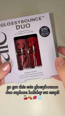 saie you love me? well i LOVE this sephora holiday set that features a duo of @Saie glossybounces in shade “kiss” and “crush”💋@sephora #makeup #beauty #BeautyTok #sephoraholidayset #lipgloss #saiebeauty #cleanbeauty #grwm #haul #creatorsearchinsights 