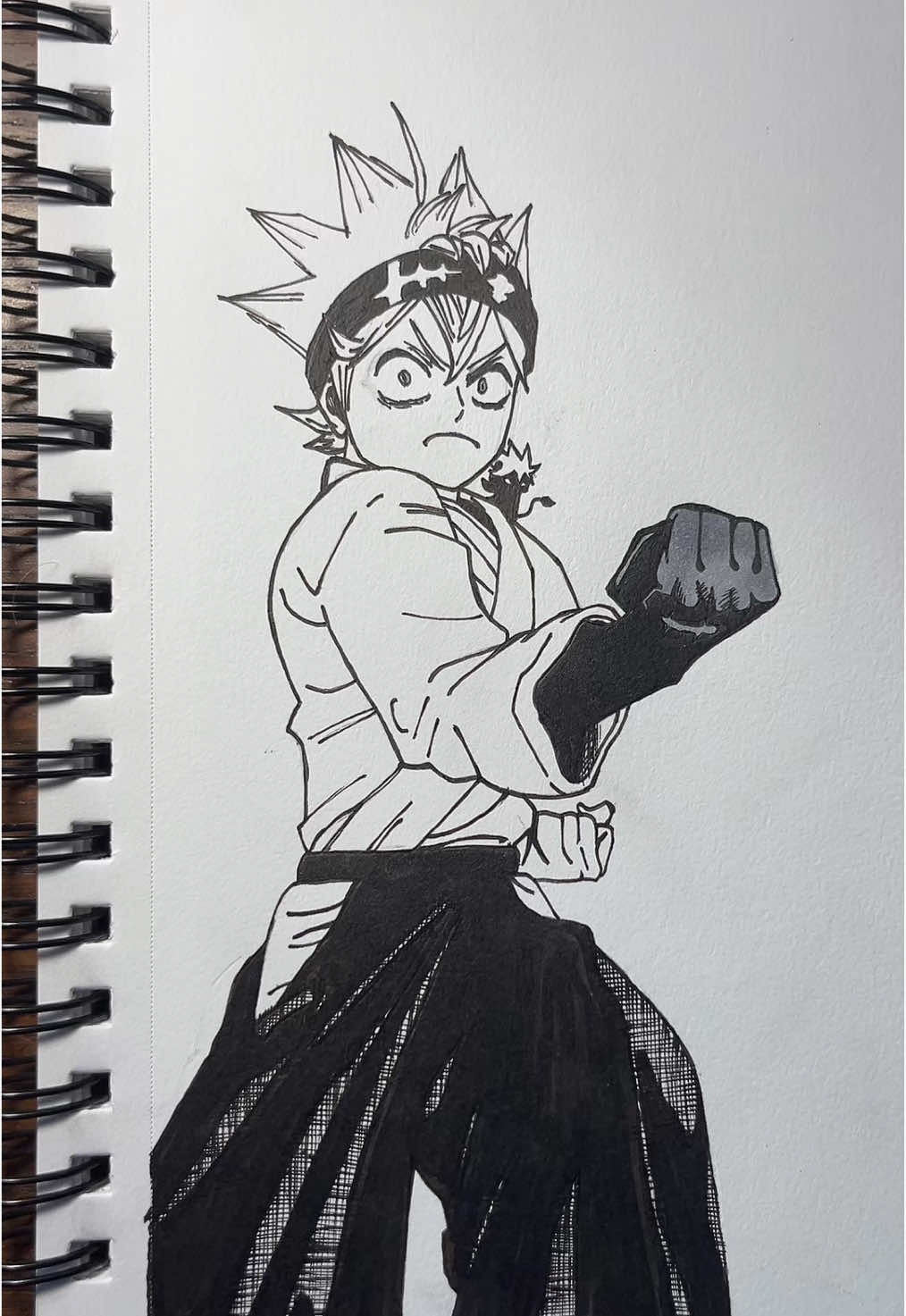 Replying to @Aiden quick Asta inking!! 😁😁 #indigo #manga #fyp #microns #animation #copic #sketch #sketchbook #pucci #asta #yuno #blackclover #blackclovermanga #blackcloveranime #wizard #wizardking #indigo 