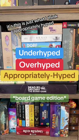 What are your under/over/appropriately hyped board games? #boardgames #boardgame #tabletopgames #hype #boardgametok #GameNight #opinion 