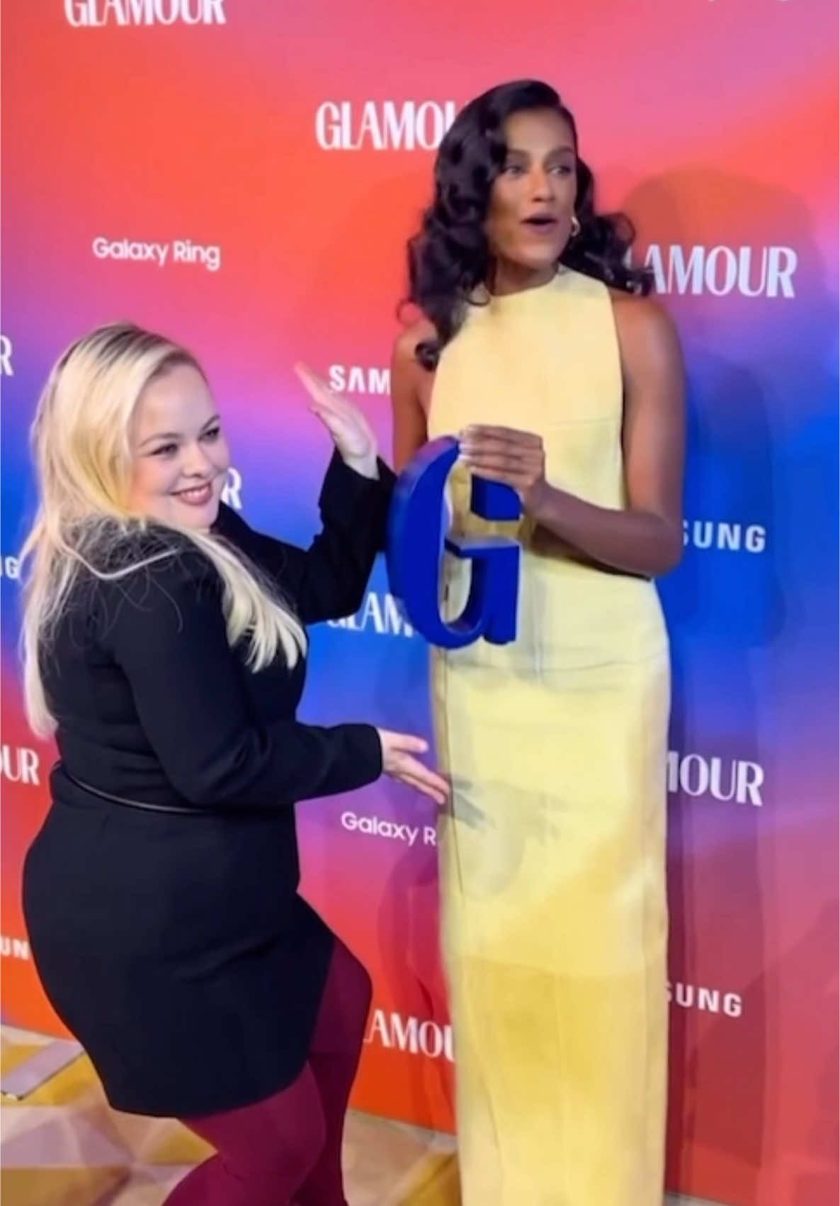 Simone Ashley and Nicola Coughlan attend the Glamour Women of The Year Awards at The OWO in London. Simone won the Gamechanging Actor award. #simoneashley #nicolacoughlan #glamour #london #bridgerton #katesharma #penelopefeatherington 