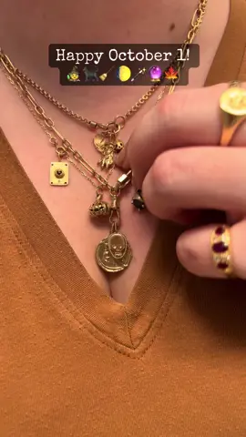 Cannot wait to wear these on repeat until November - fall necklace stacks, let’s go! #jewelrytok #witchyjewelry✨️ #sofiazakia #studio_rua #bittersweetsnewyork #catbird #falljewelry 