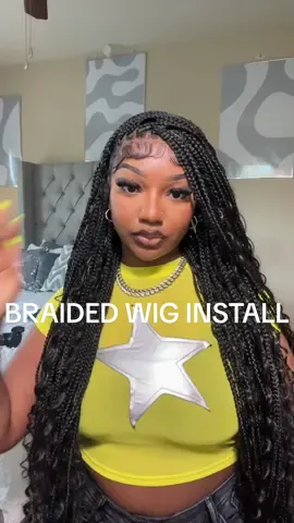 OMG i LOVE braided wig !!😍@Supernova Hair Store  #braids #knotlessbraids  #braidedwig #wiginstall