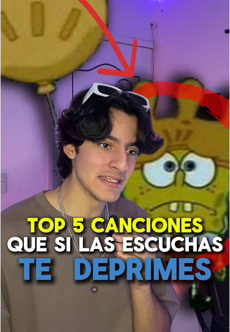 Top 5 canciones que si las escuchas te deprimes #viral #fyp #chaasan 