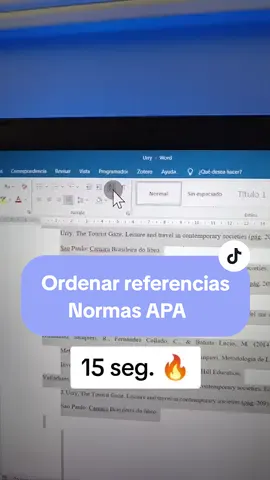 Referencias por orden alfabético con normas APA en 15 segundos #normasapa  #tesis #referencias  #normasapa7edicion  #documento #tareas 