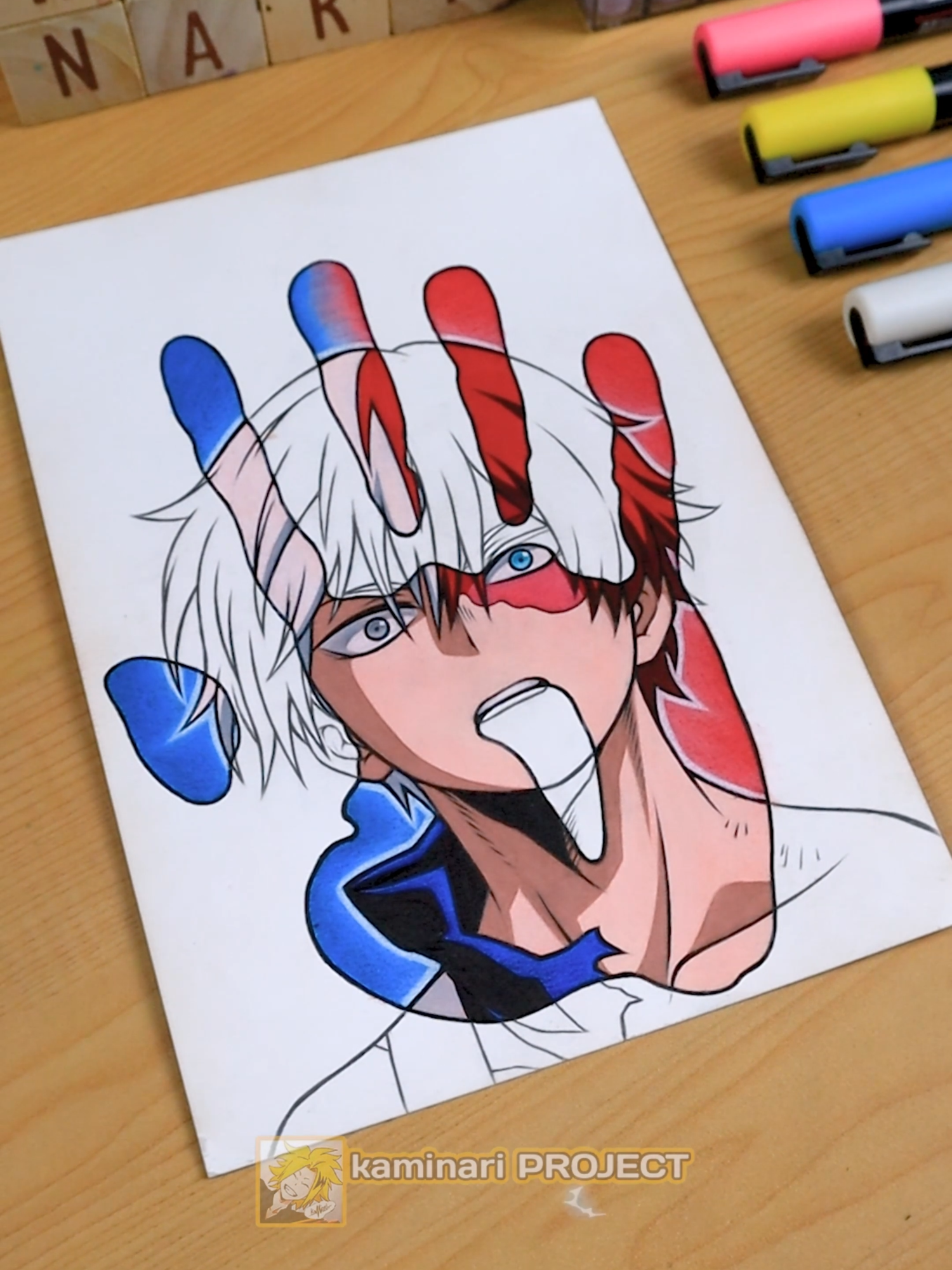 Todoroki Shoto - MY HERO ACADEMIA || Hand Stained Art 🎨 #drawings #drawinganime #art #todoroki #todorokishoto #myheroacadamia #bokunohero #bokunohiroacademia