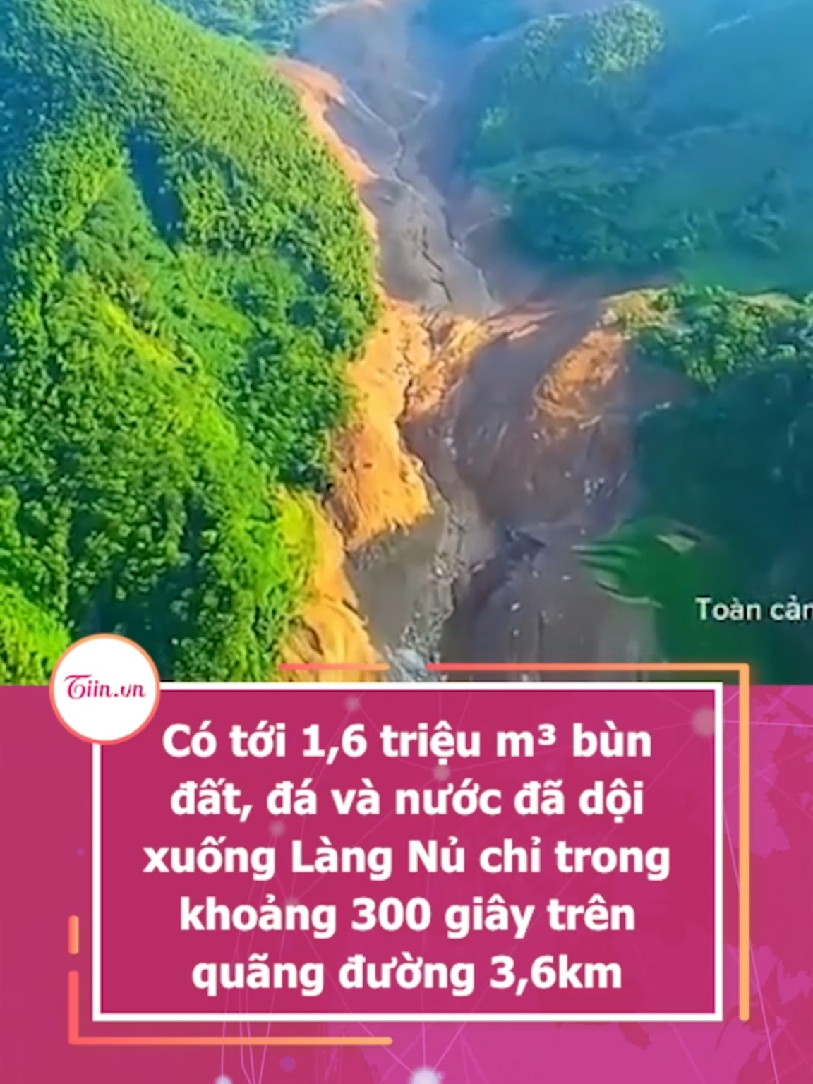 Có tới 1,6 triệu m³ bùn đất, đá và nước đã dội xuống Làng Nủ chỉ trong khoảng 300 giây trên quãng đường 3,6km #tiinnews #langnu