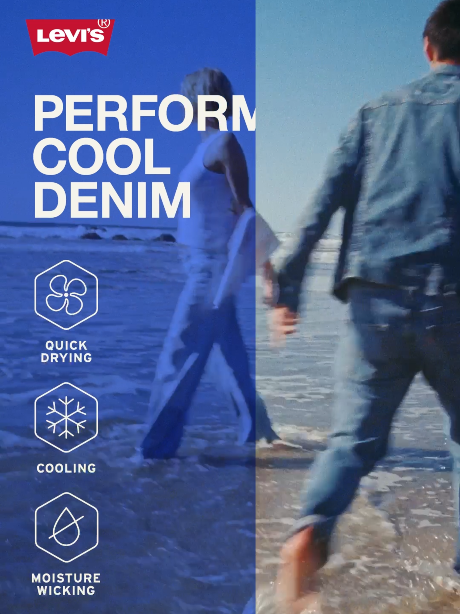 Get cool with Levi's Performance Cool. Keeps the heat at bay. Fabric technology that is moisture-wicking even on those hot days. #Denim #LevisJeans #JeansOOTD #CelanaDenim