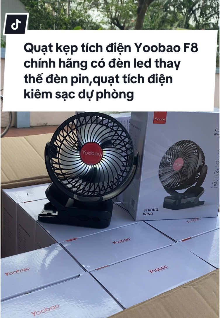 Quạt kẹp tích điện Yoobao F8 chính hãng có đèn led thay thế đèn pin,quạt tích điện kiêm sạc dự phòng 3in1 pin 8000mAh #quạt #quatchinhhang #quatyoobao #quatyoobao8000mah #quattichdien #dogiadung #giadungtienich #xuhuongtiktok 