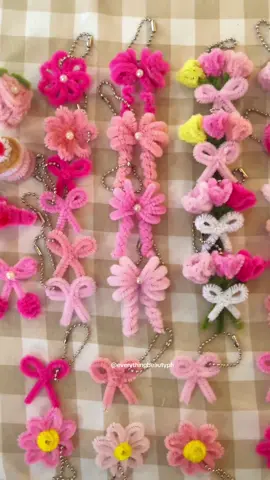 Our fuzzy wire keychains🌸 PM us on our FB or IG for inquiries! 🎁gift for all kinds of occasions. birthday, valentines day, monthsary, wedding, anniversary, teachers day, mothers day, company event, christening etc. MOP: Gcash/cash Location: Sta. Rosa Laguna / Silang Cavite  Meetups: Nuvali  Courier: Lalamove Also available: souvenir, giveaway, artificial tulip bouquet & more. #aesthetic #pinterest #diyflowers #SmallBusiness #flower #bouquet #gift #giftidea  #DIY #craft  #shopee #giftbox #tulips #cute #pastel #pink #coquette #fuzzywire #keychain #trinket #anikanik #bow #daisy #pink