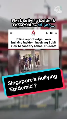 You might've seen the disturbing footage of 2 bullying incidents spread online recently. Is there a bullying 'epidemic' in Singapore, and what consequences can bullies actually face? #sgnews #news #school #student #tiktoksg #fyp #singapore #wekaypoh 