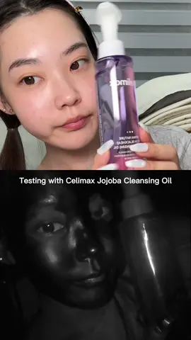 Cleansing my face with celimax cleansing oil under UV camera!✨#celimax #cleansingoil #uvcamera #skincareroutine #doublecleansing 