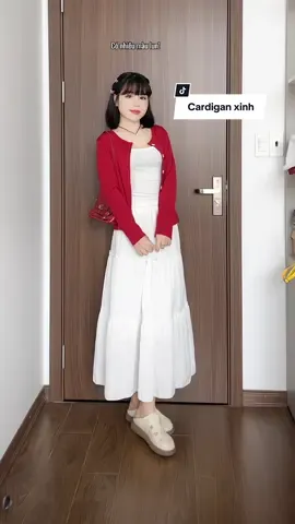 Vẫn nghiện áo khoác cardigan đỏ này ❤️ #xuhuong #fyp #foryou #fashion #reviewquanao #aokhoaccarigan #aokhoacnu #aocardigannu #aocardiganlen #aocardiganmong 