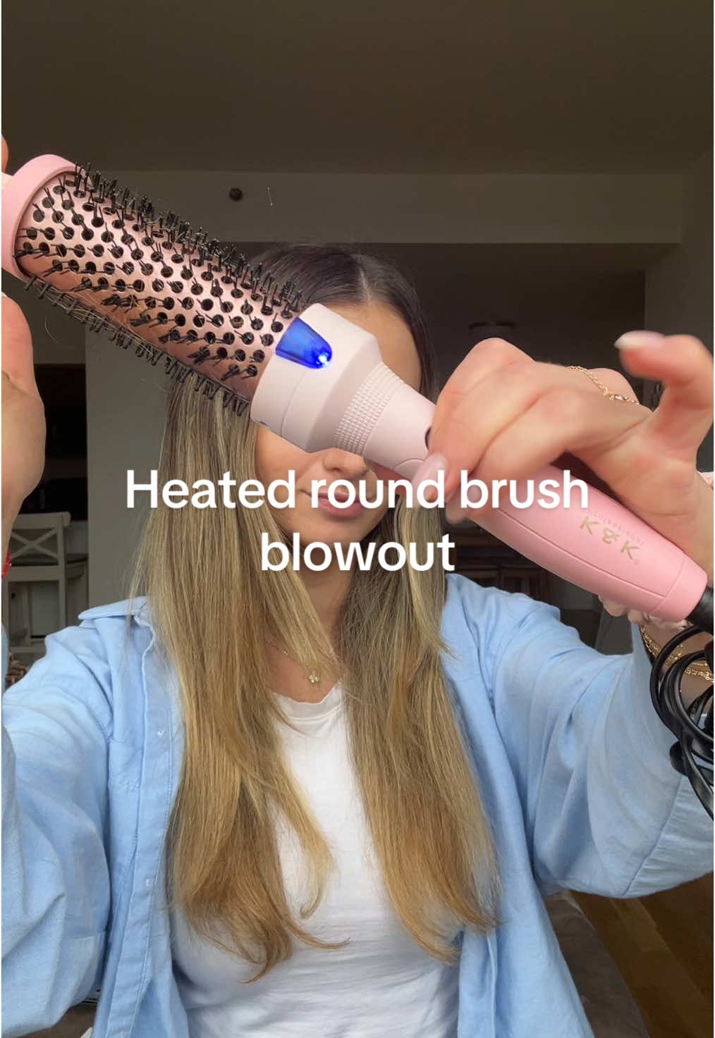 Hair wash day using this 1.5” k&k heated curling brush from amazon ✨ #blowout #hairstyle #amazonmusthaves 