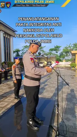 PENANDATANGANAN PAKTA INTEGRITAS ANTI NARKOBA OLEH PERSONEL DITPOLAIRUD POLDA JAMBI  #kapoldajambi #poldajambi #ditpolairbaharkampolri #polripresisi #sahabatairud #antinarkoba 