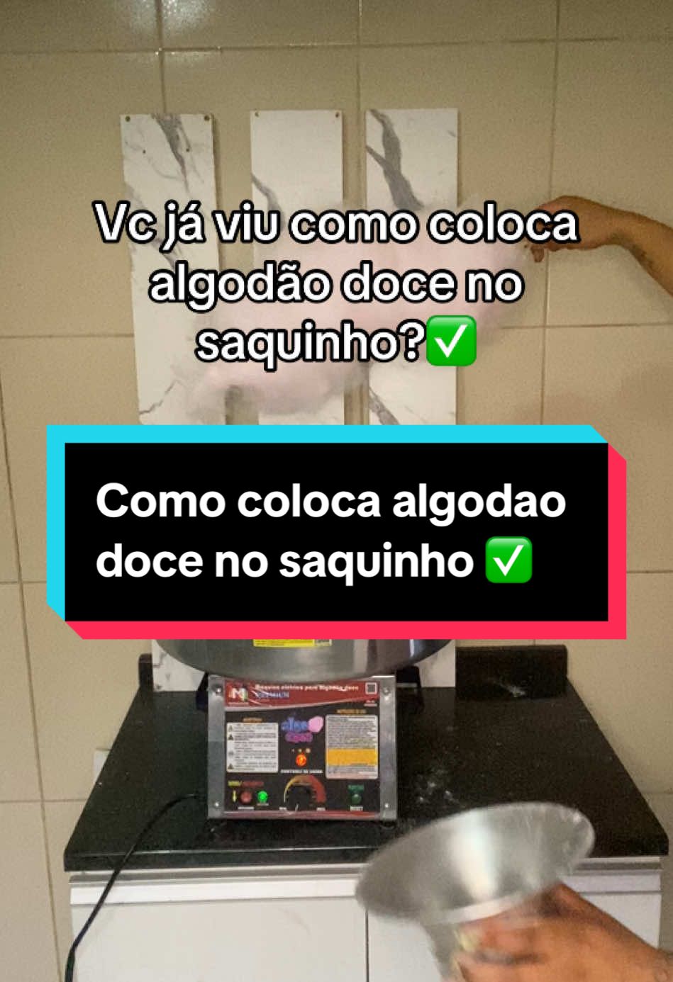 Como colocar algodão doce no saquinho ✅ #algodaodoce #algodondeazucar #cotoncandy #comofazeralgodaodoce #maquinadealgodaodoce 