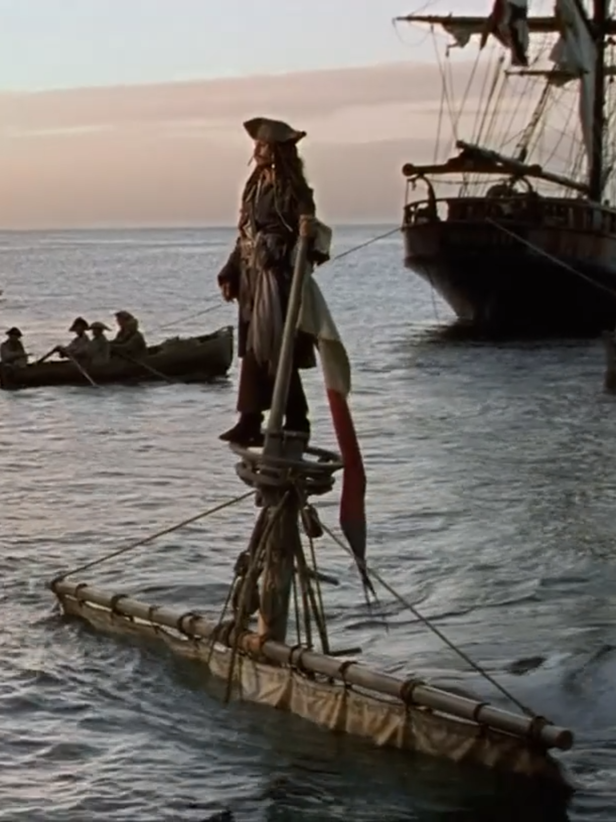 Pirates of the Caribbean Curse of the Black Pearl  - 2003 The Arrival of Captain Sparrow In this unforgettable scene, Captain Jack Sparrow makes a splash—literally! 🌊 Watch as he arrives on a sinking boat, exuding charm and confidence. This moment perfectly captures his wild spirit and sets the stage for his legendary adventures. Can you imagine being this cool under pressure? 😎⚓️ #PiratesOfTheCaribbean #JackSparrow #EpicEntrance #PirateLife #MovieMoments #DisneyMagic #Swashbuckler #AdventureAwaits #ClassicScenes #FilmFaves #SinkingShip #CaptainCool #CinematicGems #IconicMoments #PirateHumor