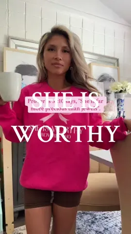 This sweatshirt says it all: She’s worthy, she’s stylish, and she’s ready to conquer the day—in comfort!  @Refinery Number One  #sweaterweather #tiktokshopblackfriday #christmasgiftideas #bibleverse #tiktokshopcybermonday #tiktokshopholidayhaul #falldealsforyou 