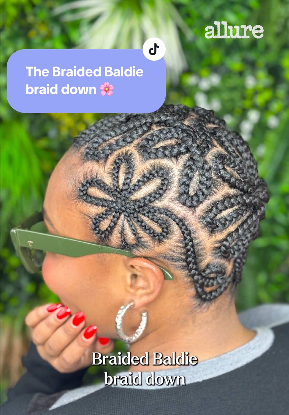 Considering that the braided baldie hairstyle went viral on #TikTok, Allure EIC @j.cruel decided to join in on the fun and try the look herself ✨ Not only does the trending protective style let you achieve an ultra-cropped look without a drastic chop, it takes average cornrows up a notch (or three). Tune in as @Nas_thestylist walks us through the process behind achieving this look 😍 #Allure #Allurebeauty #Hair #Hairstyles #BraidedBaldie #Braids #Trend 