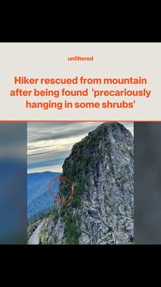 A climber was rescued after falling onto a bush on the steep slope of East Lion Mountain in B.C., a near-vertical 75-degree rock face known for its challenging terrain 🤯 Search and rescue teams received a distress call and quickly assessed the situation, realizing the complexity of the rescue due to the steep angle and the climber’s injuries, including a deep forehead gash and potential concussion.  They successfully rescued the man and he is now safe and recovering nicely.  From CTV News #keepitunfiltered 