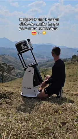 Eclipse Solar Parcial visto pelo meu telescópio 😍🔭 e com um avião passando em frente ainda hehe
