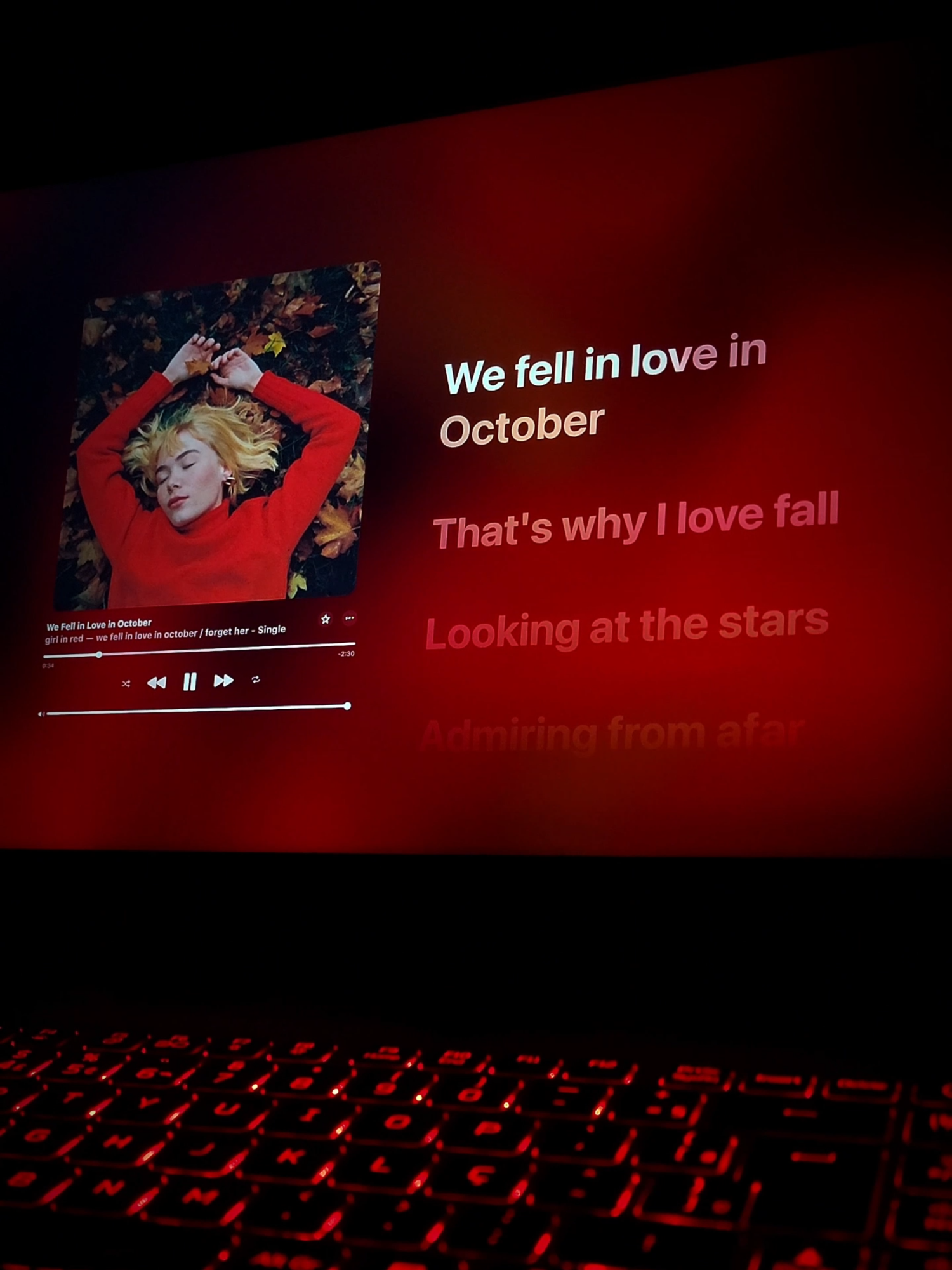 we fell in love in october - girl in red #fyp #music #lyrics #girlinred