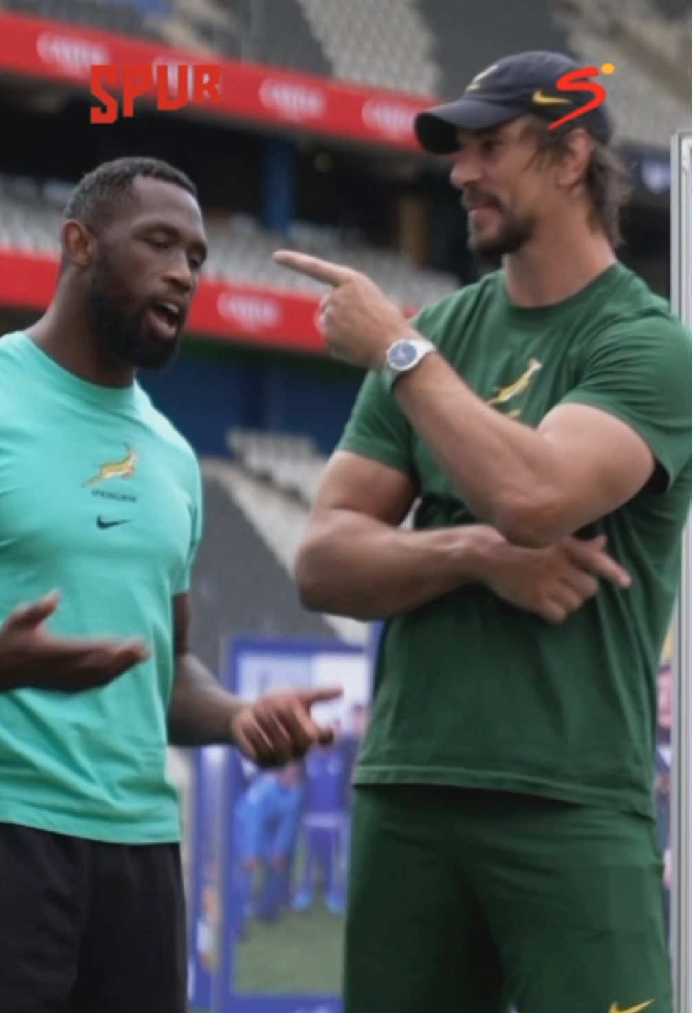“You DM’d my wife!” 😂👈 Eben Etzebeth recalls his wife singing the anthem as he ran out for his 100th Springbok cap 🇿🇦🥹 Watch our one-hour special with Siya and Eben on Catch Up to celebrate his record-breaking achievement.  #springboks #bokke #ebenetzebeth #sarugby #tiktoksa #tiktoksouthafrica #sportsontiktok 
