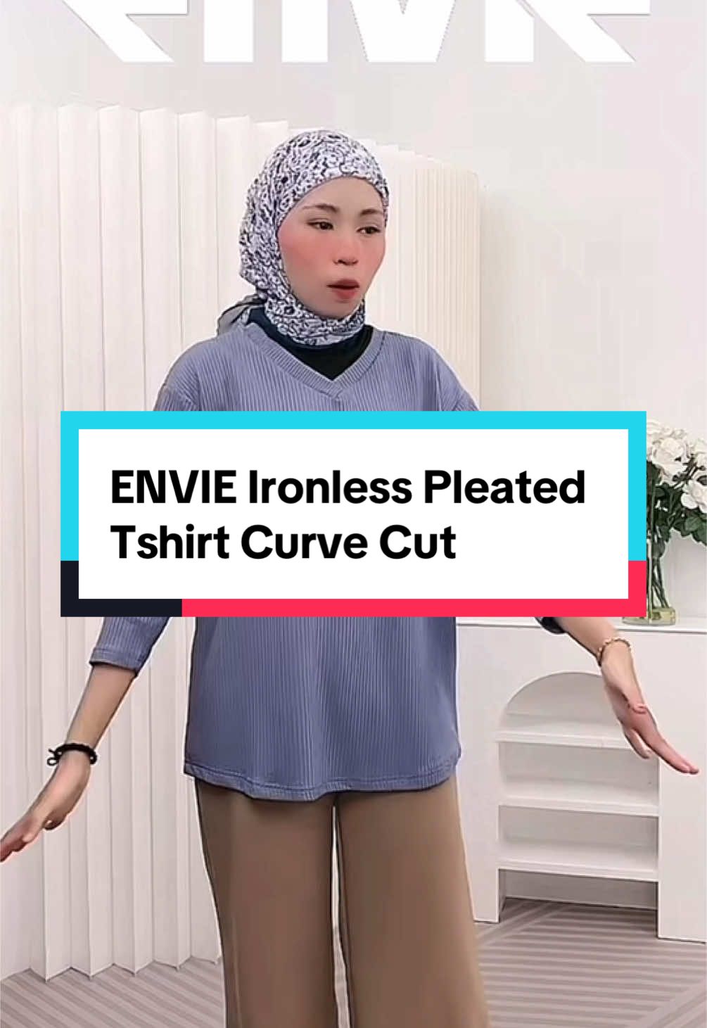 ENVIE Ironless Pleated Tshirt Curve Cut #racunintiktok #fyppppppppppppppppppppppp #jomgrabsekarang #cantik #lawadooh😍 #bajuviraltiktok 