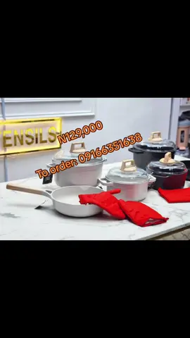 Deliver the taste of Love🥰😍, Using our Original Non-stick Cooking Pot Set with 2pcs Pots,1pc fry pan,and 2pcs Glass Lid Covers . Made with food grade materials, and easy to clean 🧽 . All in 6pcs Heat Absorber and Eco-Friendly ✅ Scratch Proof ✅ PFOA ✅ Price:N129,000 To order Call/WhatsApp 👇 👇👇👇👇👇 09053942008 09064007172  09166351638  09126012120 Walk into any of our 4 Branches   Store No. 3 Kokkies Mall, Ground floor Ademola Adetokumbo Crescent, Wuse 2,  Nitel  Junction Abuja Nigeria 🇳🇬  Think Kitchen, think Dee utensils  #reels #deeutensilsng  #abujakitchen
