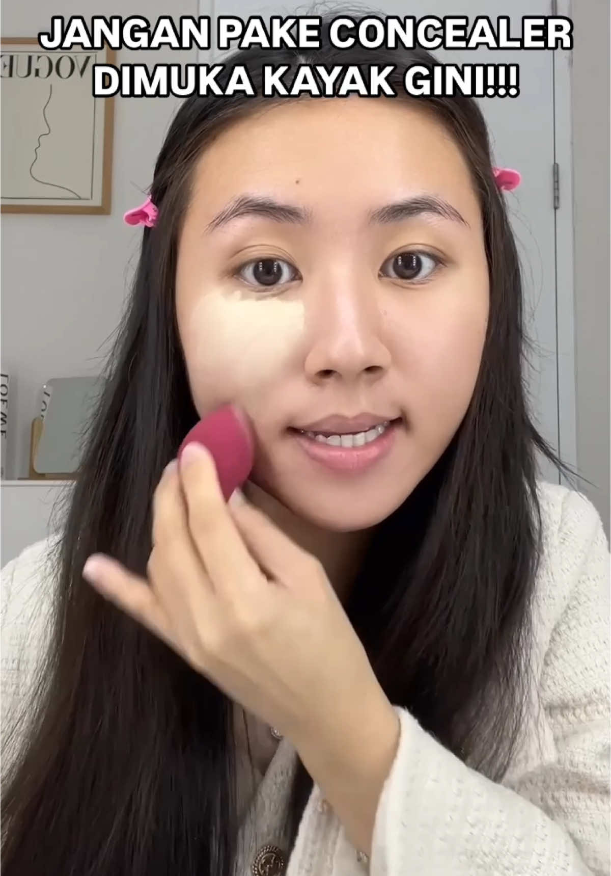 Jangan pake concealer kayak gini lagi!❌ Hayo siapa yang masih suka pake concealer kayak gini? Stop! Kalau gamau hasil makeup undereye kalian creasing, cakey, ataupun patchy lakuin cara ini. Semoga membantu🥰