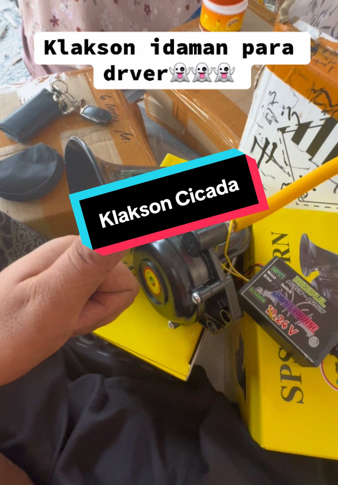 Bisa 12-24v bosku.,wajib pakai angin boss👏👏👏👏👏👏#klakson#cicada#truk#pickup#canter#scania#volvo 