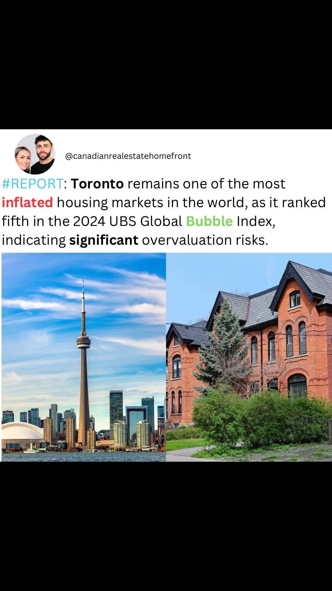 A report says Toronto’s real estate market is ranked 5th in the bubble index #canadianeconomy  #canadiantiktok #toronto #costoflivingcrisis #costoflivingcrisis 