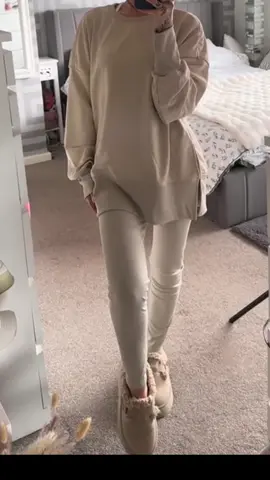 Women's solid shoulder sweatshirt and elastic waist pants two-piece suit