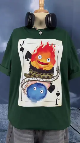 Calcifer Playing Card Shirt #calcifer #howlsmovingcastle #studioghibli #aheartsaheavyburden #howpendragon #sophie #howlandsophie #anime #animetiktok #animeedit #playingcards #poker #animeshirt 