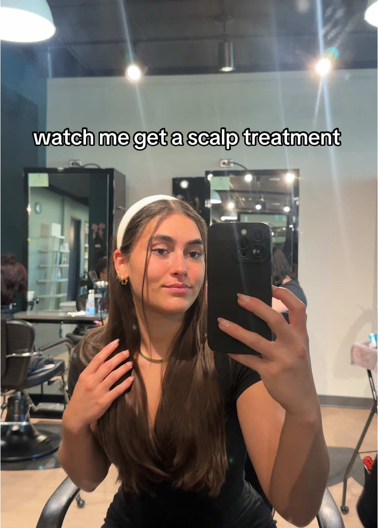 Watch me get a scalp treatment #beautyschool #hairtreatment #conditioning #cosmetologyschool #beautyschool #salon #pov 