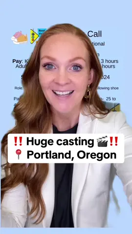 We have a huge casting for a national shoe brand in Portland, Oregon! 📸 All roles are paid and we need 6 to 9 kids per shoe size! Real families or siblings would be great, but are not required! The full casting is linked in our bio for all the information!  To be considered you must send your tape in by Oct 6th, 2024 at 12 PM PST 🙌🏼 Will you share this reel to help us get the word out? 😃🎬 #casting #castingdirector #portlandactors #portland #portlandoregon #seattleactor #seattle #seattlewashington #oregonblogger #familyblogger #actors #acting #kidactor 