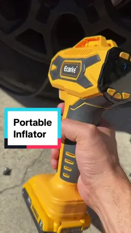 Add this portable inflator to your tool collection. It works with the Dewalt 20V batteries.  #dewalt #dewalttools #portableinflator #tool #tiktoktools 