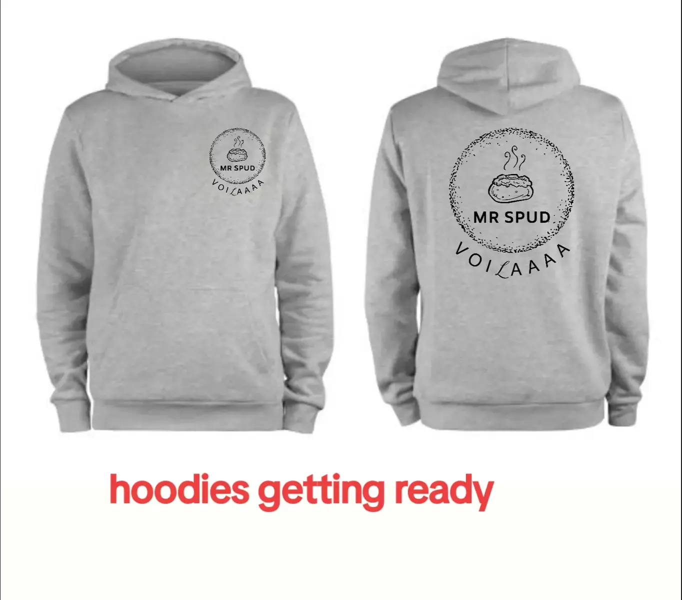 our hoodie digital is here been designed by @ACR 🧭 thank you for the fantastic work.  can't wait to wear them. they will be available on SIZE  S M L XL  AND WILL BE FOR SALE .#mrspud #stevanage #halalfood #spudlife #cheeseandbeans #excited #new #lokinggood 