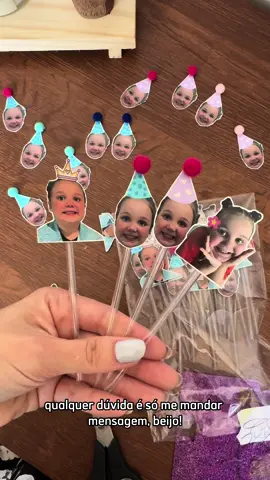 Fazendo carinhas divertidas para aniversários! Eu simplesmente amo e acabo fazendo para as minhas amigas pq acho super legal hahaha o que acharam? ❤️ #festainfantil #papelariapersonalizada #ideiascriativas 