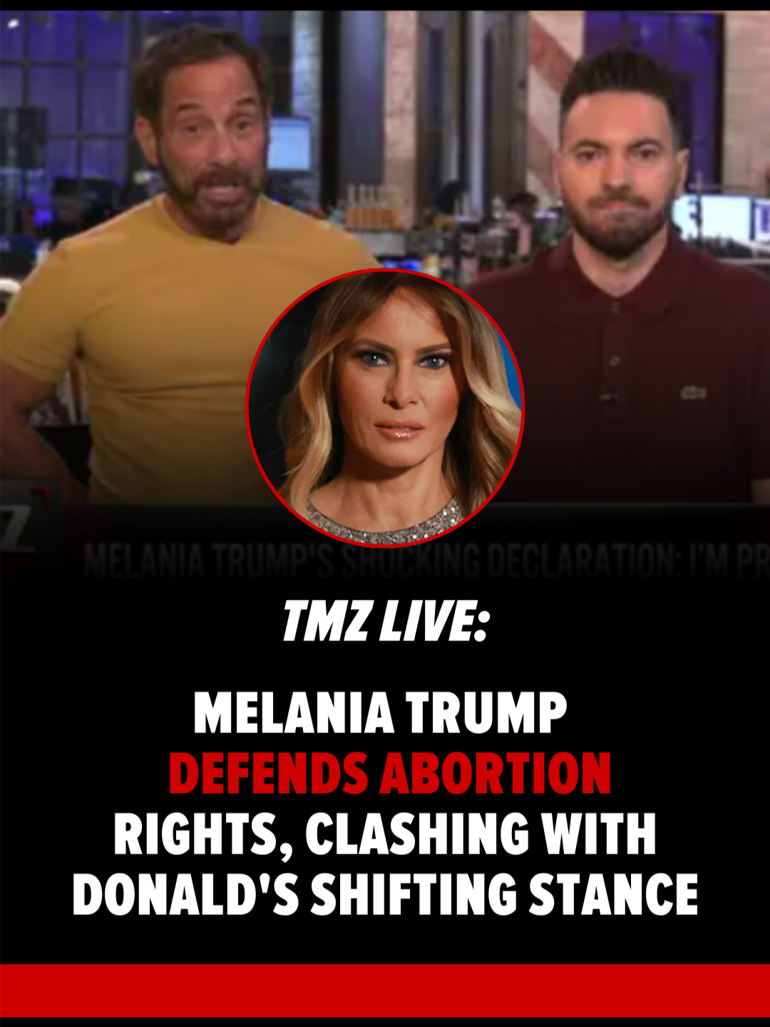 #MelaniaTrump defends abortion rights... clashing with #DonaldTrump's shifting stance. Harvey and Charles dive into her declaration on #TMZLive