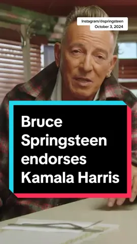 In a video released on his Instagram page, music legend Bruce Springsteen endorsed Vice President Kamala Harris and Governor Tim Walz for president and vice president. “Perhaps not since the Civil War has this great country felt as politically, spiritually and emotionally divided as it does than at this moment,” Springsteen said, “It doesn’t have to be this way.” Springsteen went on to describe Donald Trump as “the most dangerous candidate for president” he has seen in his lifetime. #brucespringsteen  #springsteen #kamalaharris #donaldtrump #trump #kamala #election #politics #news #2024