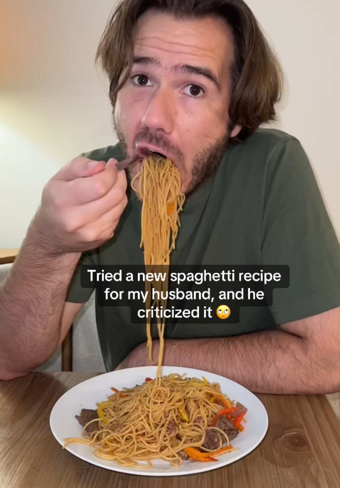 @Boom you’re my biggest critic 😍 #spaghetti #dinner #husbandgoals #marriedlife #husbandsoftiktok #mukbang #Foodie #foodtiktok #asmr #foryou #fyp 